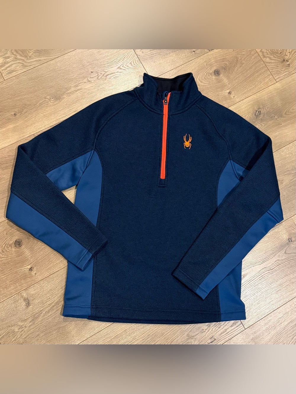 Spyder Navy Half-Zip Performance Sweater with Orange Accent Size M